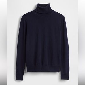 GAP 100% Merino Wool Turtleneck Sweater Black Minimalist Lightweight 2025-ST